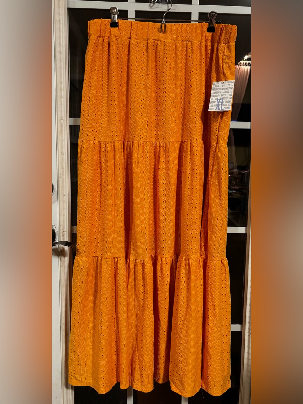 Lularoe NWT XL  Poppy Maxi Skirt ORANGE Eyelet 🍊